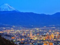 山梨県甲府市－夜景と富士山